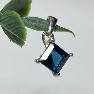 SALE! Natural Teal Belgian Fluorite Set in 925 Sterling Silver